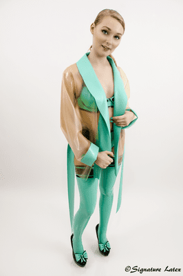 Short latex dressing gown
