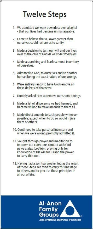 UK110 Al Anon Twelve Steps Roller Banner ORDER LITERATURE SEPARATELY
