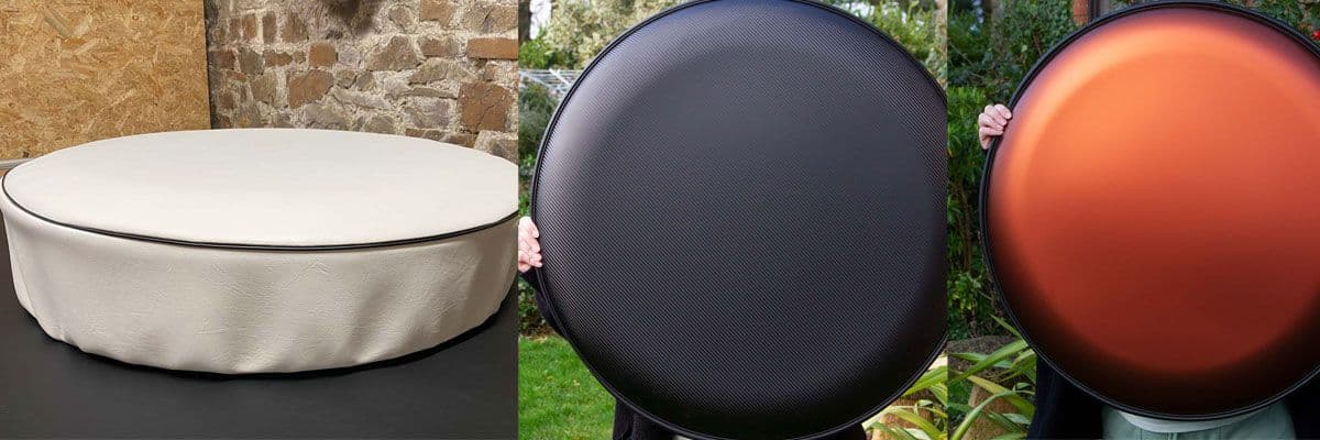 Choose a simple blank wheel cover in a range of colours. 