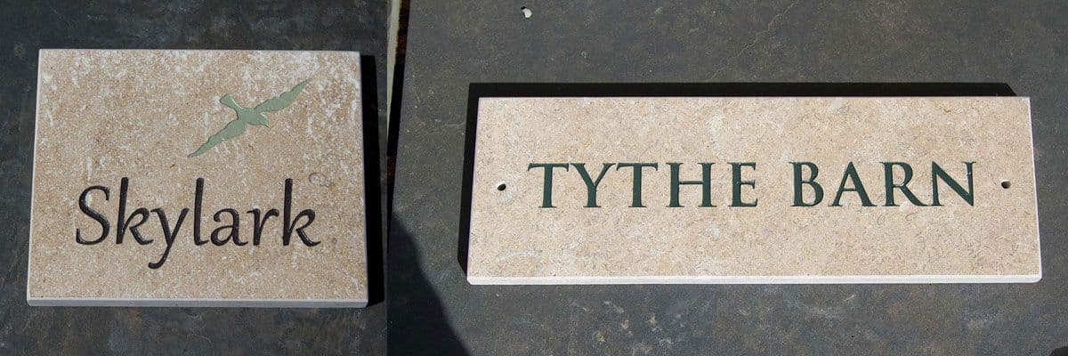 Devonshire Limestone is a great material for house signs, crafted by The Sign Maker.