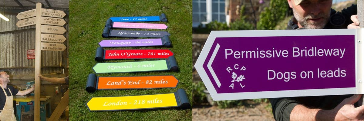 Directional arrow signs for businesses, crafted by The Sign Maker. 