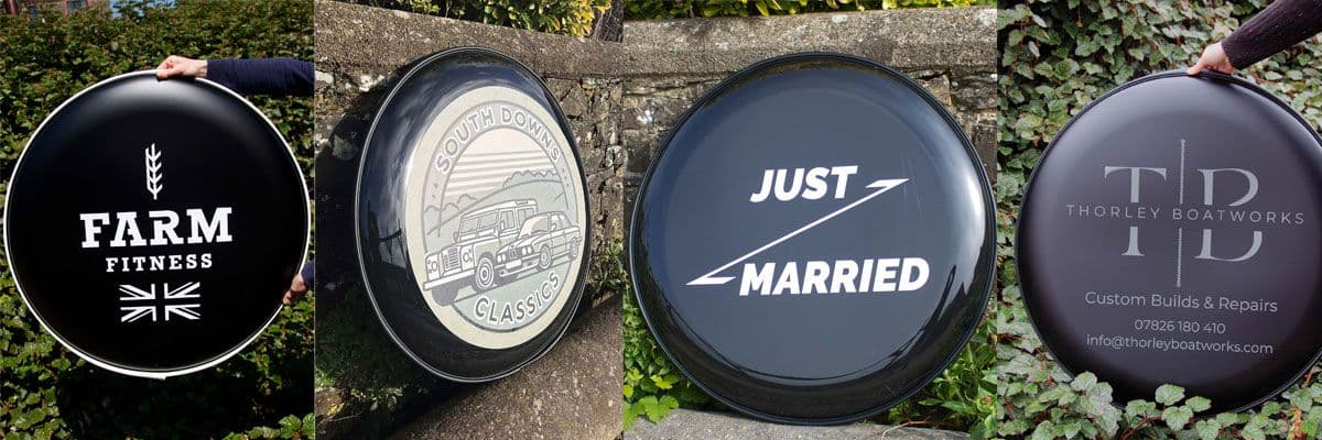 High-quality sem-rigid wheel covers crafted by The Sign Maker. 