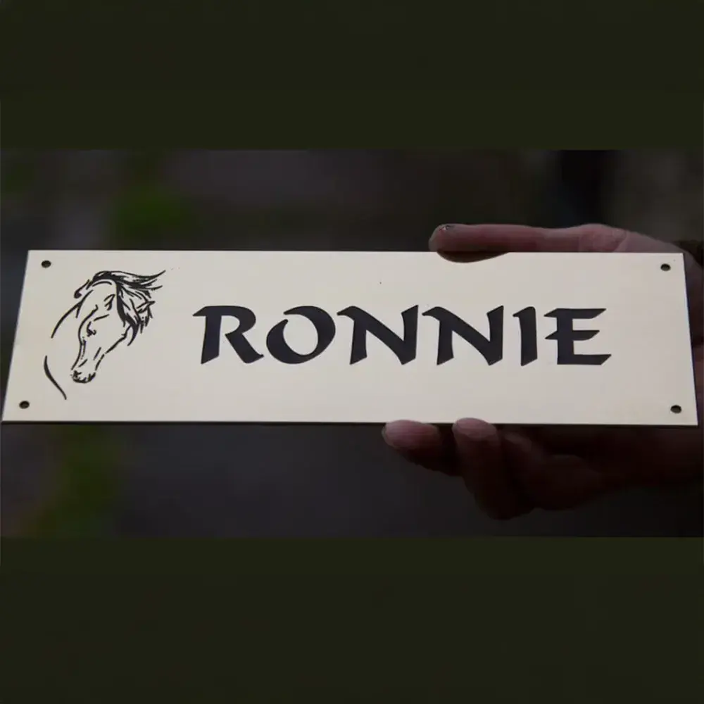 1.5mm Engraved Brass Horse Name Plate