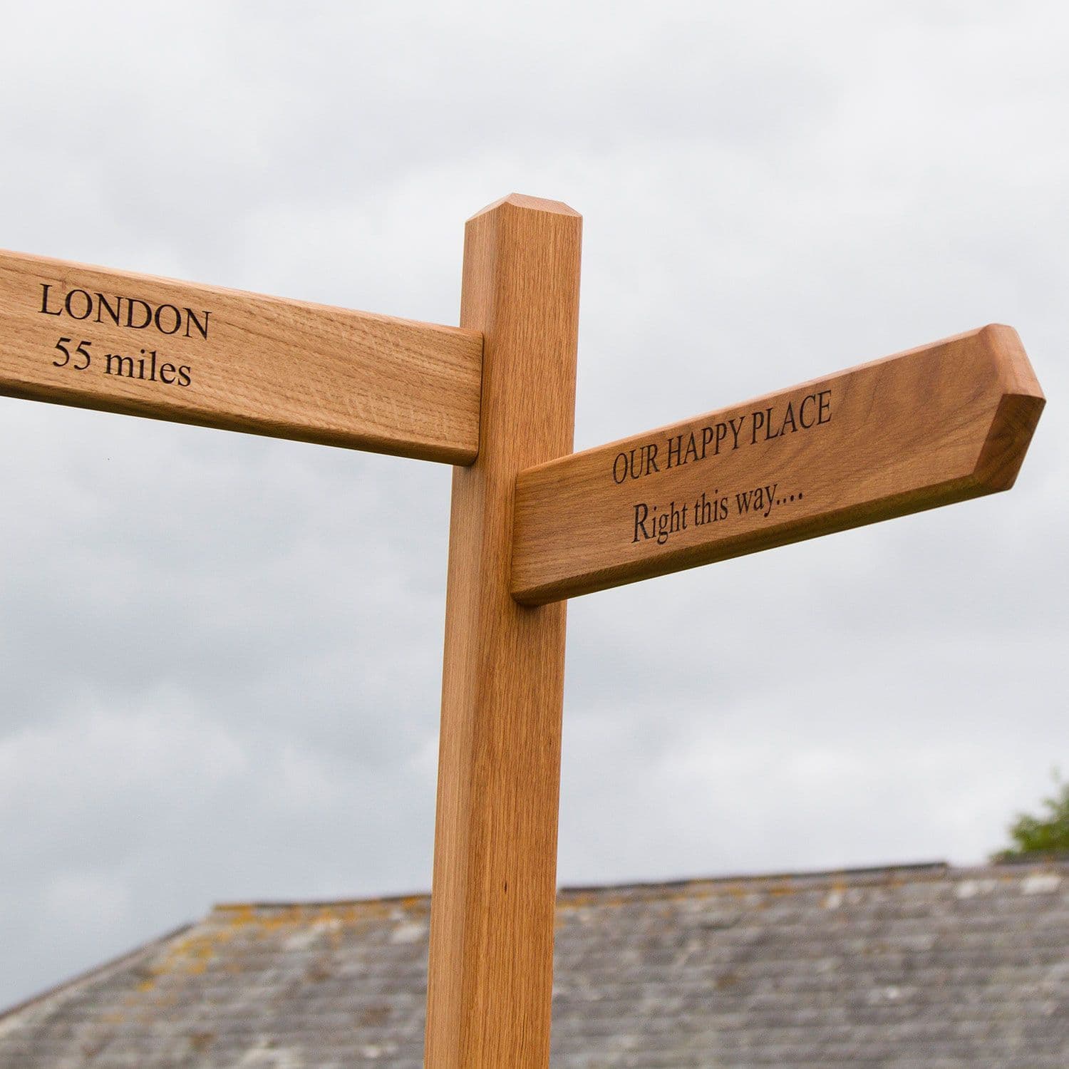 Oak or Iroko Wood Finger Post - 3