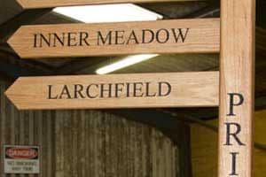 100mm High Fingers - 4"x 4" Post - Natural Wood Finger Post Signage