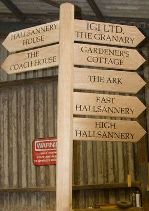 150mm High Fingers - 3"x 3" Post - Natural Wood Finger Post Signage