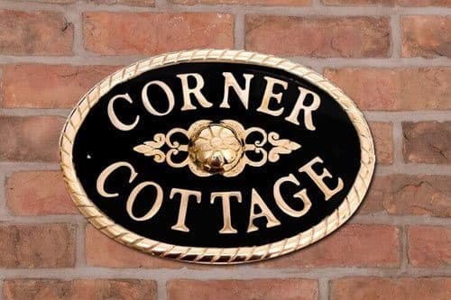 190 x 140mm Small Oval Cast Brass Sign or Number - B8