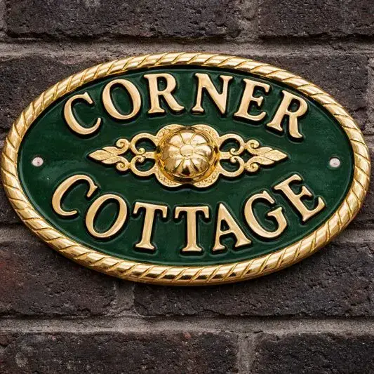 190 x 140mm Small Oval Cast Brass Sign or Number  - B8