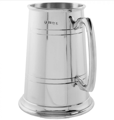 2 Pint Polished Pewter Tankard