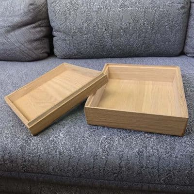 200mm Square Oak Box - Lift Off Lid