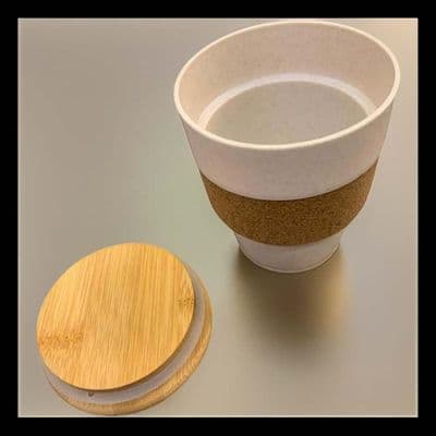 350mm Mug/Cup With Personalised  Bamboo Lid