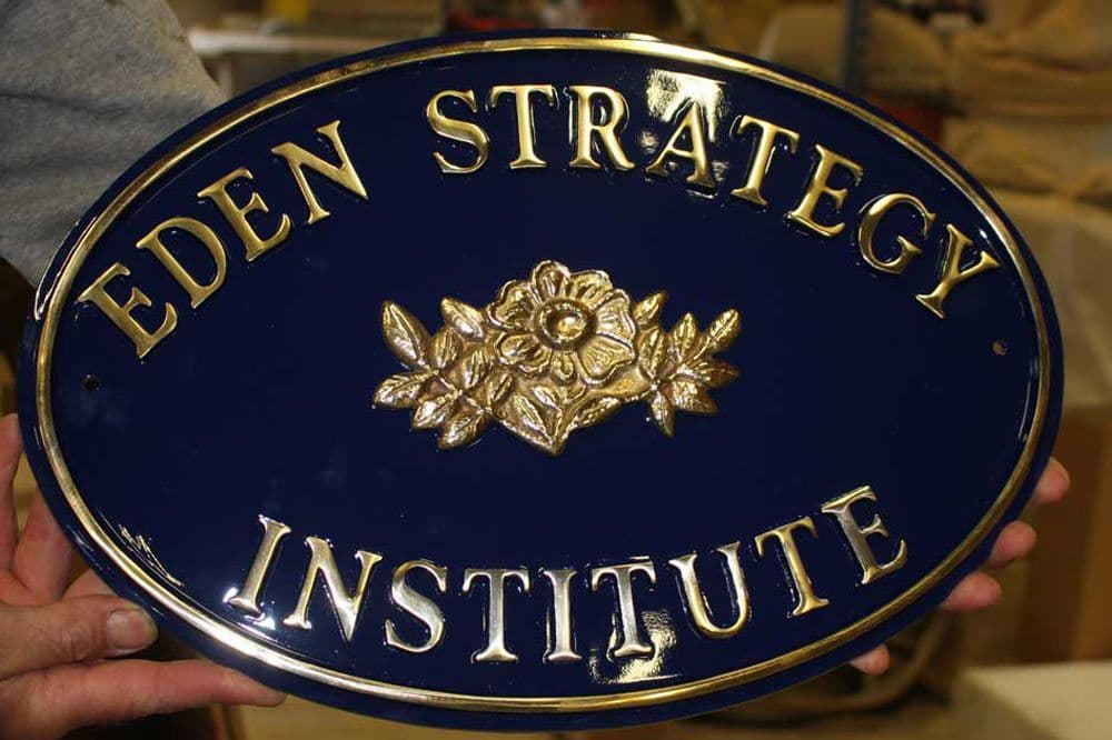 445 x 300mm Oval Cast Brass Sign - B22