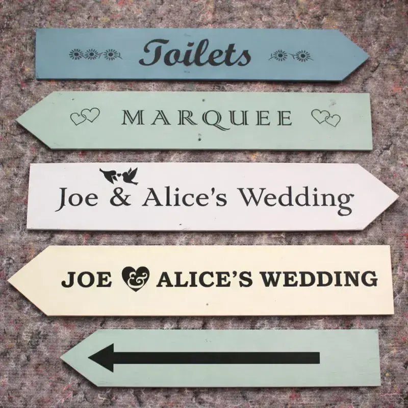 6 Rustic Painted 5mm Ply Directional Arrows