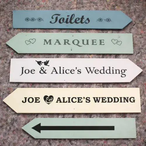 6 Rustic Painted 5mm Ply Directional Arrows