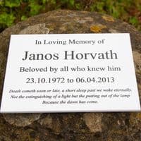 Engraved 6mm Corian Memorial Plaques & Signs | The Sign Maker Shop