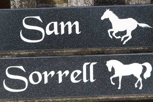 Stone-like Engraved Corian Stable Door Signs| The Sign Maker Shop.