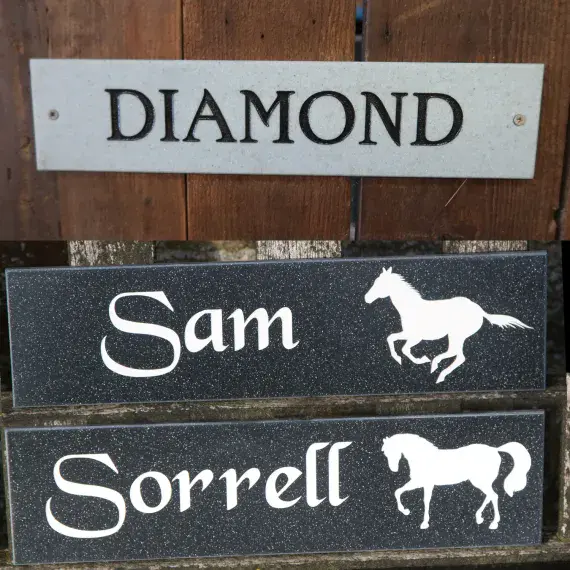 Stone-like Engraved Corian Stable Door Signs| The Sign Maker Shop.