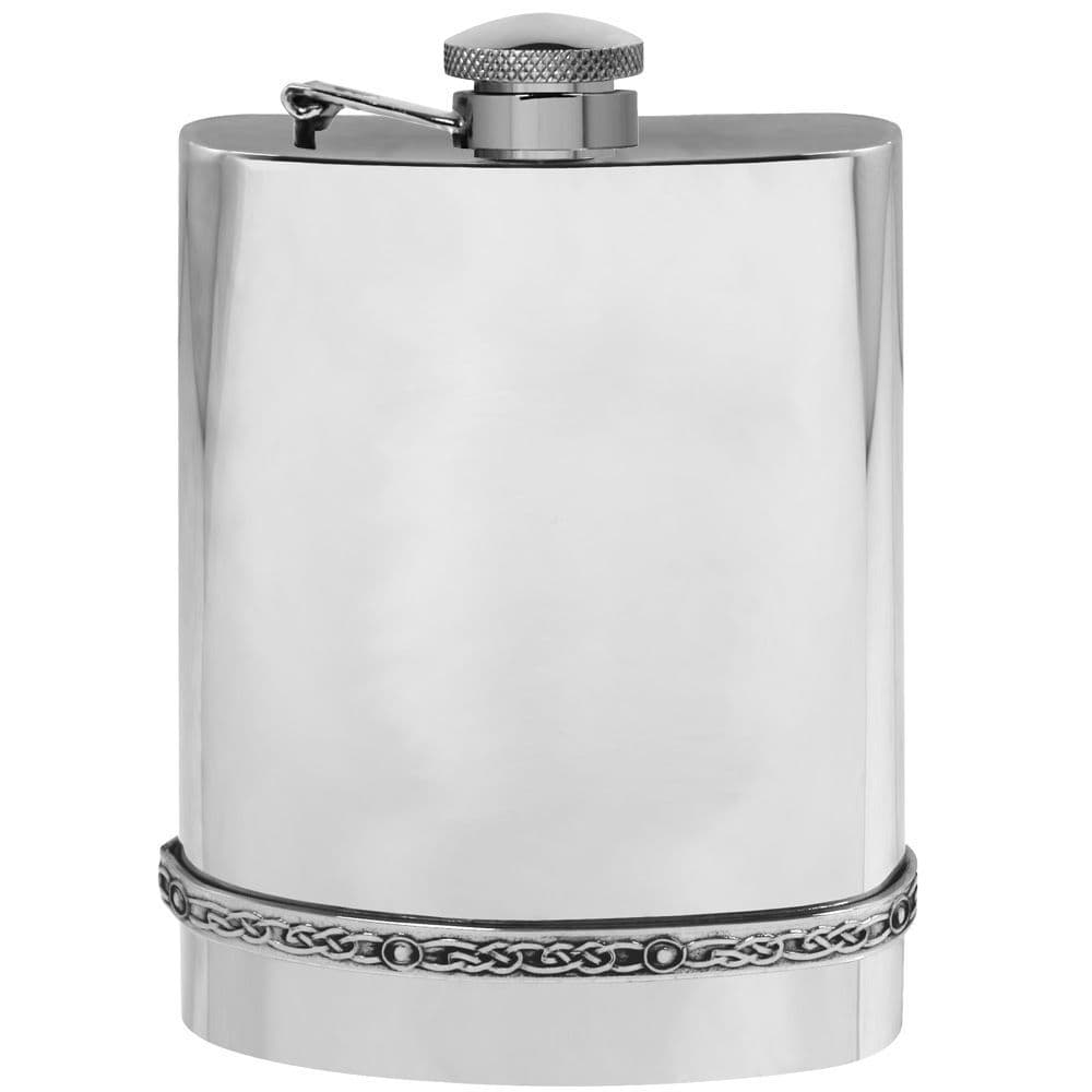6oz Captive Top Celtic Band Hip Flask