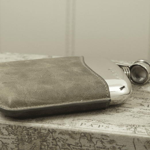 6oz Hip Flasks in Leather Pouch