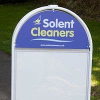 D-Header A-Board with Magnetic Poster Covers & Blackboard Inserts