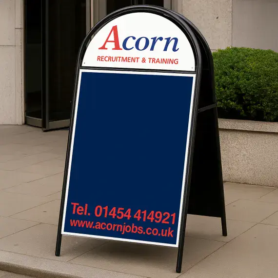 D-Header A-Board with Magnetic Poster Covers & Blackboard Inserts
