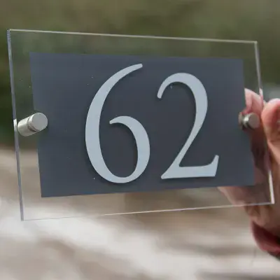 Acrylic Glass House Numbers Signs
