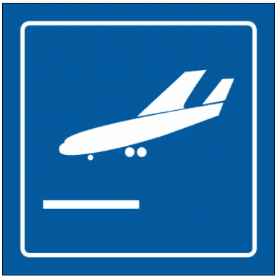 Airport & Marine Terminal Sign - Air Arrivals Symbol (2437)