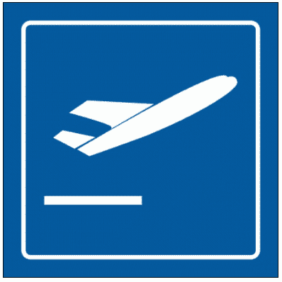 Airport & Marine Terminal Sign - Air Departures Symbol (2438)