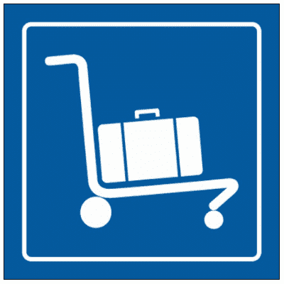 Airport & Marine Terminal Sign - Baggage Cart Symbol (2416)