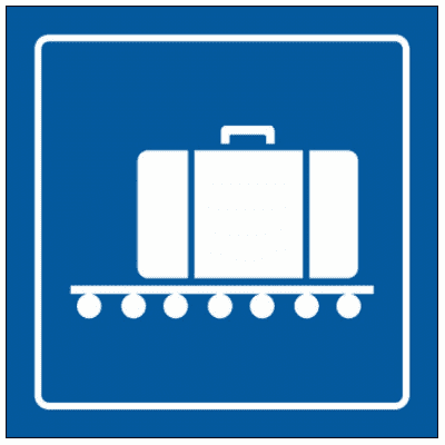 Airport & Marine Terminal Sign - Baggage Claim Symbol (2415)