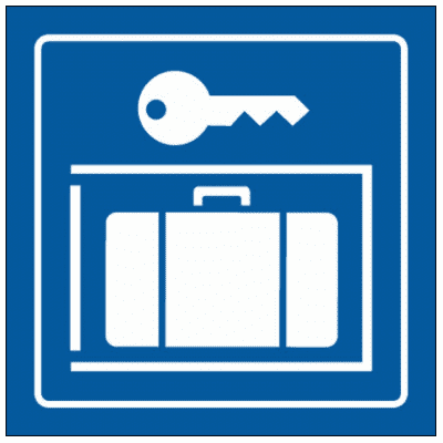 Airport & Marine Terminal Sign - Baggage Lockers Symbol (2418)