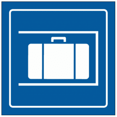 Airport & Marine Terminal Sign - Baggage Store Symbol (2417) | The Sign Maker