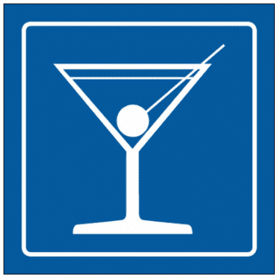 Airport & Marine Terminal Sign - Bar Symbol (2422) | The Sign Maker