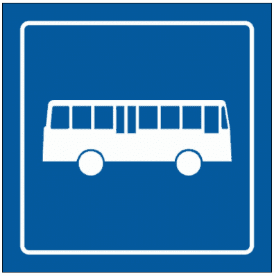 Airport & Marine Terminal Sign - Buses Symbol (2434) | The Sign Maker