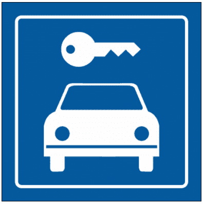 Airport & Marine Terminal Sign - Car Rental Symbol (2436)