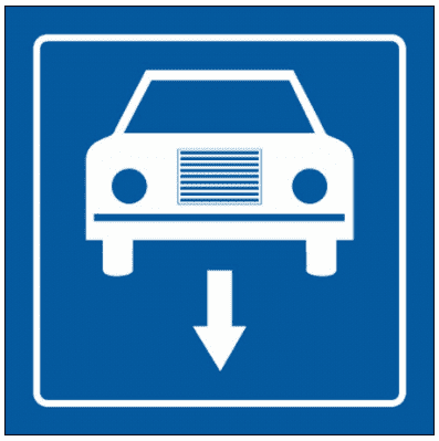 Airport & Marine Terminal Sign - Cars Symbol (2404) | The Sign Maker