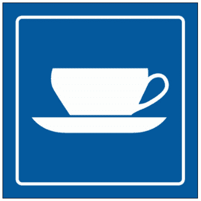 Airport & Marine Terminal Sign - Coffee Shop Symbol (2423)