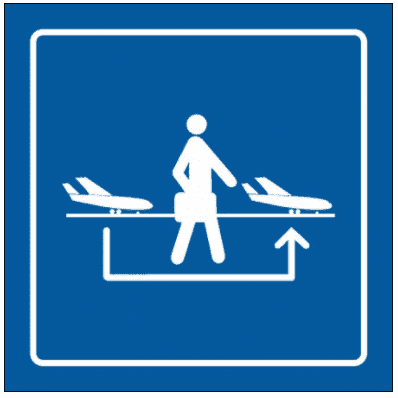 Airport & Marine Terminal Sign - Connection Flights Symbol (2439) | The Sign Maker