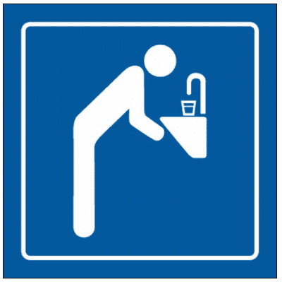 Airport & Marine Terminal Sign - Drinking Water Symbol (2411)