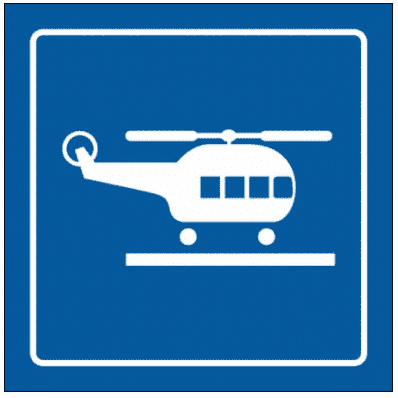 Airport & Marine Terminal Sign - Helicopter Symbol (2440)