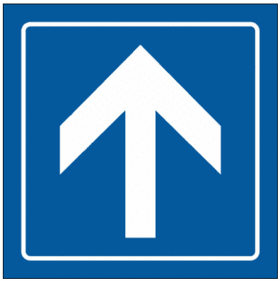 Airport & Marine Terminal Sign - Horizontal/Straight Directional Arrow Symbol (2441)