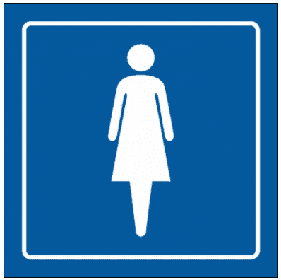 Airport & Marine Terminal Sign - Ladies Toilets Symbol (2409)