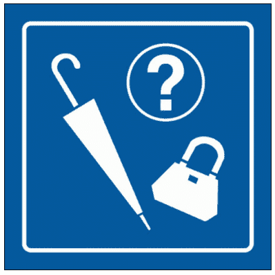 Airport & Marine Terminal Sign - Lost And Found Symbol (2428)