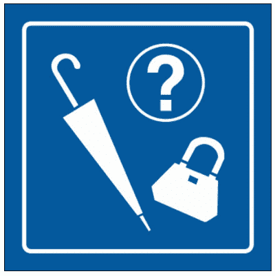 Airport & Marine Terminal Sign - Lost And Found Symbol (2428) | The Sign Maker