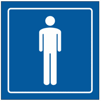 Airport & Marine Terminal Sign - Mens Toilets Symbol (2410)