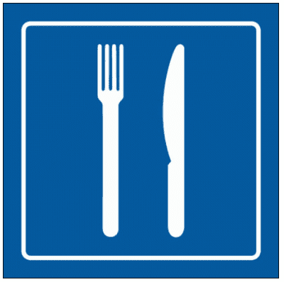 Airport & Marine Terminal Sign - Restaurant Symbol (2424)
