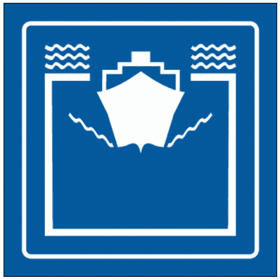 Airport & Marine Terminal Sign - Sea Arrivals Symbol (2406) | The Sign Maker