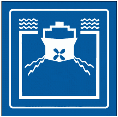 Airport & Marine Terminal Sign - Sea Departures Symbol (2407) | The Sign Maker