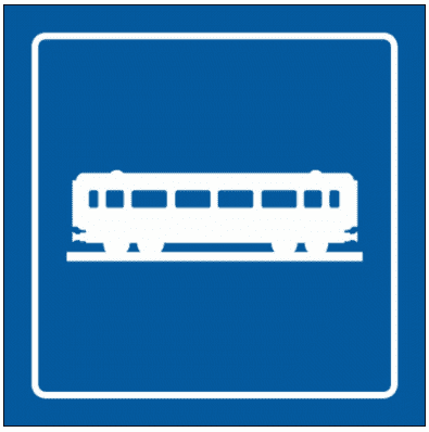 Airport & Marine Terminal Sign - Trains Symbol (2435)
