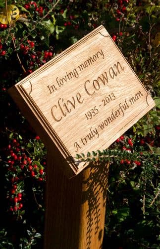 Online Sign Shop | Wooden Post / Tree Stake for Woodland Burial - No Metal